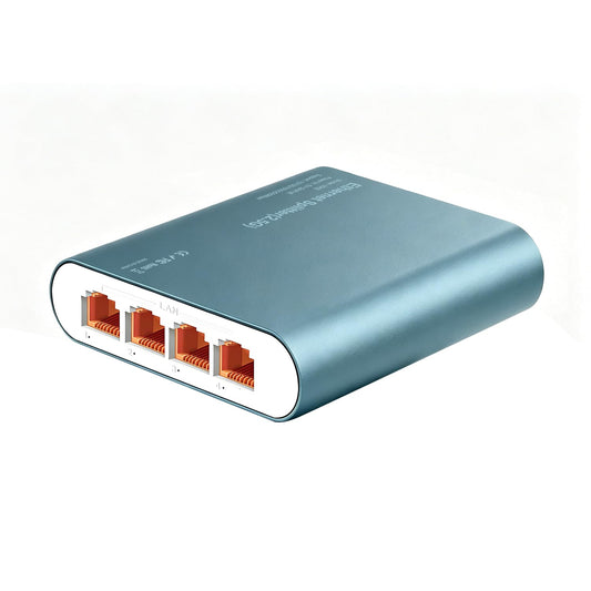 5 Port 2.5Gb Ethernet Switch with POE Input, 1 to 4 Network Splitter 2500Mbps with Type-C Power Cable, RJ45 Internet Adapter High Speed for Cat 5/5e/6/7/8 Cable, Aluminum Case, Ultra Slim