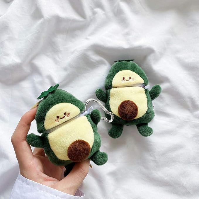 SGVAHY Furry Case for AirPods Pro 3rd Generation Funny Cute 3D Cartoon Plush Design Soft Warm Fluffy AirPod Pro 3 Cover with Keychain Kawaii Anti-Fall Protective Case Women Girls(Avocado)