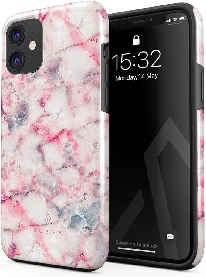 BURGA Phone Case for iPhone 12 - Cute, Trendy, Aesthetic, Pattern Phone Cover, Hard Shell Protection - fits Apple iPhone 12 Case for Women and Men
