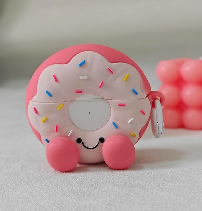 Compatible with Airpods Pro 2nd Generation Case 2022, Cute AirPods Pro 2 Case Cartoon, Kawaii Soft Silicone Protective Cover for Apple New Airpods Pro2 for Men Women (Smile Donut)