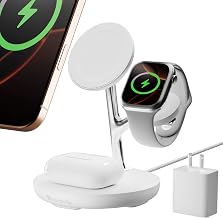 3 in 1 Wireless Charging Station for Multiple Devices Apple, Magsafe Charger Stand, Fast Magnetic Mag-Safe Wireless Charger Dock for iPhone 17-12,Watch Airpods NigntStand Charging Station - Image 1