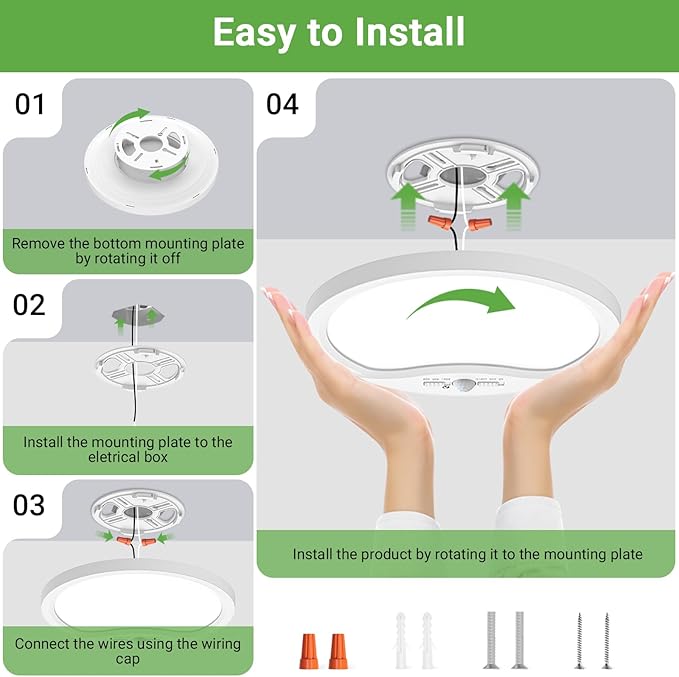 zemty 2Pack 9inch Motion Sensor Ceiling Lights Wired,18W 1800lm 3CCT/3 Mode/30-120s Timer, Bright White LED Flush Mount Light Fixture Motion Activated for Closet Pantry Hallways Stairwells Garage