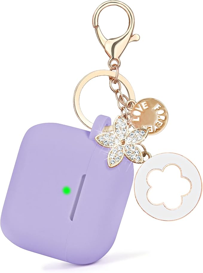 VISOOM Case for Airpods 3 Pink Airpods 3rd Cases 2021 Silicone for iPod 3 Earbuds Case Cover Women Wireless Charging Case with Accessories Girl Bling Keychain for Apple Ear Buds 3rd Generation