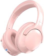 MIDOLA Bluetooth Headphones Over Ear 68H Playtime 6 EQ Wireless Headset with Microphone HiFi Stereo Foldable Lightweight Deep Bass for Travel Home Office Cellphone Pink - Image 1
