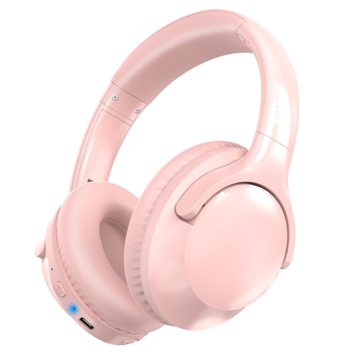 MIDOLA Bluetooth Headphones Over Ear 68H Playtime 6 EQ Wireless Headset with Microphone HiFi Stereo Foldable Lightweight Deep Bass for Travel Home Office Cellphone Pink