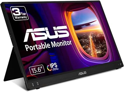 ASUS ZenScreen 15.6 Inch Portable Monitor - 1080P, Full HD, IPS, USB Type-C, Eye Care, Kickstand, for Laptop, PC, Phone, Console, Anti-Glare Surface, 3-Year Warranty - MB16ACV