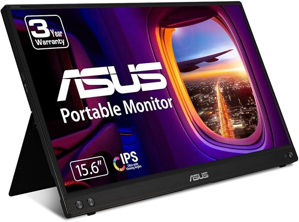 ASUS ZenScreen 15.6 Inch Portable Monitor - 1080P, Full HD, IPS, USB Type-C, Eye Care, Kickstand, for Laptop, PC, Phone, Console, Anti-Glare Surface, 3-Year Warranty - MB16ACV