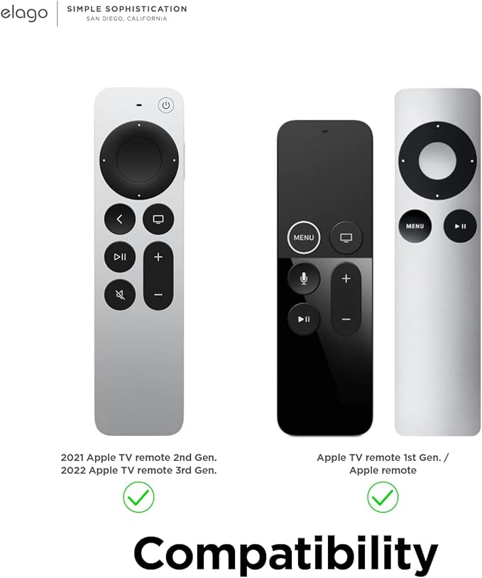 elago Universal Remote Holder Mount Compatible with Apple TV and All Other Control Devices - Adhesive Tape or Screw Mounting Options, Available Wired Charging [Small] [3rd & 2nd Gen] [White]