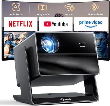 ELEPHAS Smart 4K Projector with WiFi and Bluetooth for Indoor Outdoor