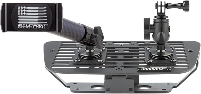 Bulletpoint Dash Cell Phone Holder Compatible with 2011-2018 Jeep Wrangler JK JKU 20mm Ball Mount (RubiGrid Multi-Device)