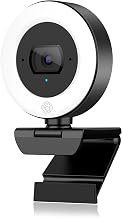 4K Webcam with Ring Light, PDAF Autofocus Web Camera for Desktop Computer