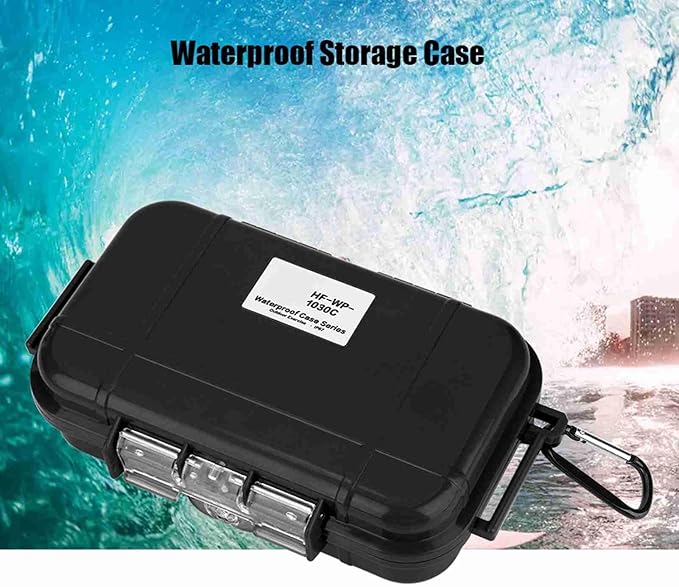 Small Waterproof Boxes of Plastic Case Shockproof Airtight Container Case Portable Airtight Carry Box Black Dry