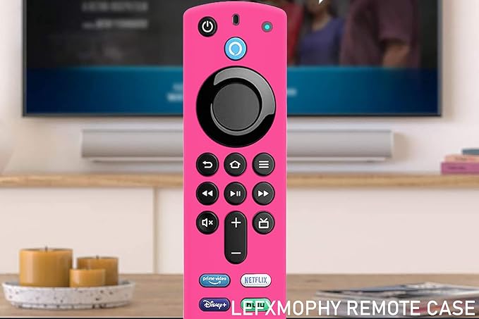 LEFXMOPHY Remote Cover for TV Stick 3rd Gen 2021 Glow in The Dark, Pink Silicone Case with Lanyard