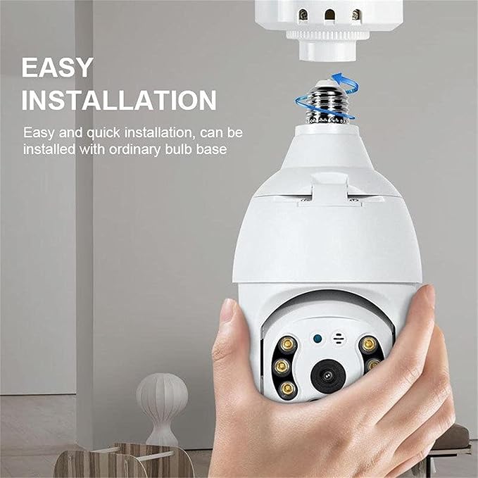 2PCS WiFi Light Bulb Security Camera Wireless Outdoor 1080P Indoor 360 Degree Security Cameras for Home Security, Smart Motion Detection, Two-Way Audio