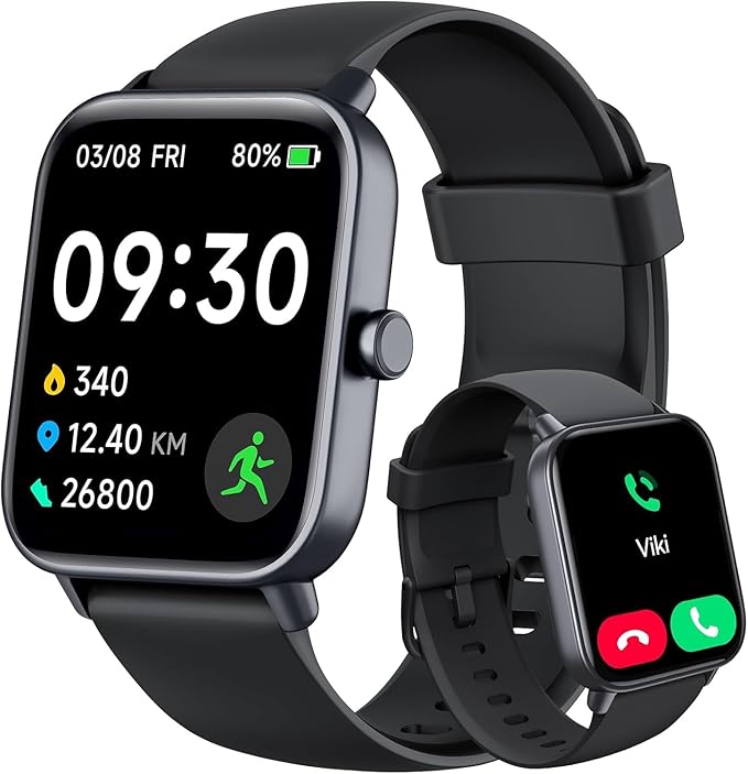 Smart Watch for Men Android & iPhone, Alexa Built-in, 1.8" Touch Screen Fitness Tracker, IP68 Waterproof Heart Rate/Sleep/SpO2 Monitor, Watches with Answer/Make Calls, Pedometer, 100+ Sport Modes