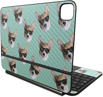 Carbon Fiber Skin Compatible with Apple Magic Keyboard for iPad Pro 11‑inch (M4) 2024 - Cool Corgi - Premium 3M Vinyl Protective Wrap Decal Cover - Easy to Apply | Crafted in The USA by MightySkins - Image 2