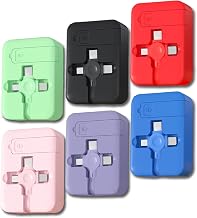 6 Pack 3 in 1 Charging Cable Retractable, USB Multi Charging cables