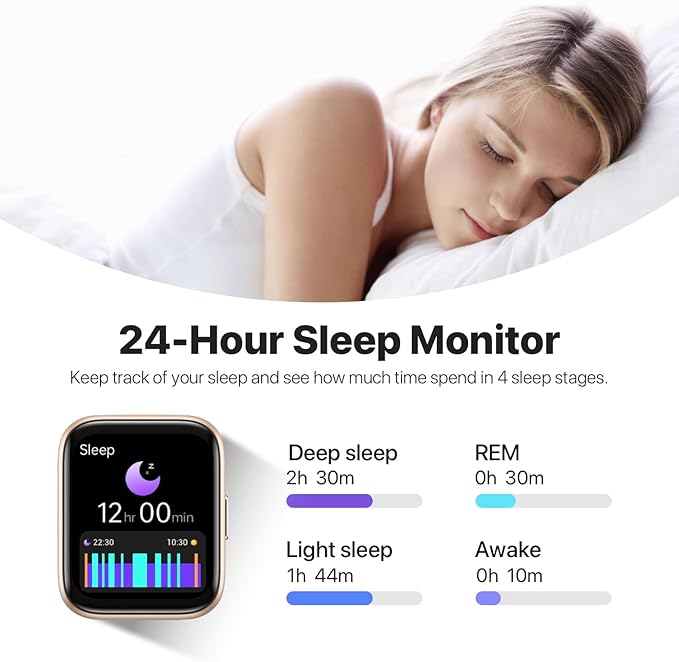 Smart Watches for Men Women - 1.83" HD 2025 Fitness Tracker with 100 Sports Modes, Heart Rate/Sleep Monitor, Bluetooth Call & Music Control IP68 Waterproof for iPhone/Android