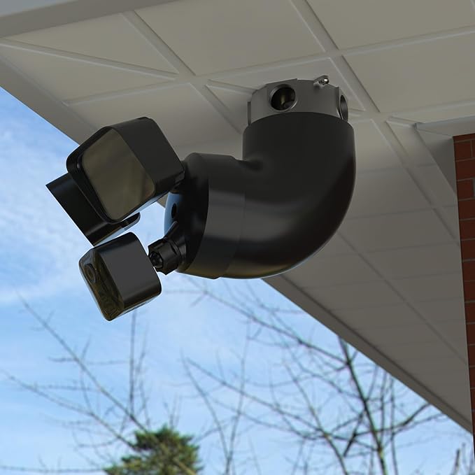 HOLACA Eave Mount for R-ing Floodlight Cam Wired Pro/Plus & Blink Wired Floodlight Camera, Wyze Cam floodlight V2,Roku Floodlight Camera Compatible with Plug-in Mount for Floodlight Cam Eave Bracket