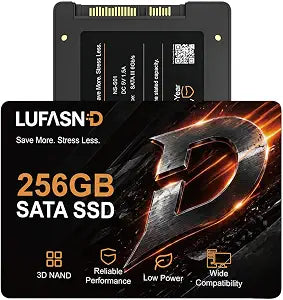 Internal 256GB SATA SSD, 2.5 Inch SSD SATA III 6Gb/s, Solid State Drive, Up to 520MB/s Read Speed, 3D NAND Flash, Compatible with Laptop & Desktop PC