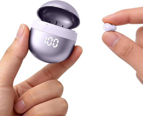 Xmenha Invisible Mini Small Earbuds Wireless Bluetooth Purple Comfortable