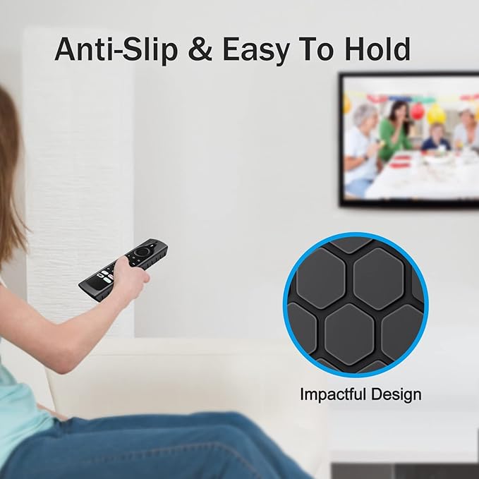 Fintie Silicone Case for Fire TV Stick 4K Max (2nd Gen)/Toshiba/Insignia/Pioneer/2-Series/4-Series/Omni Fire TV Remote - Anti Slip Shockproof Cover for Alexa Voice Remote Enhanced, Black