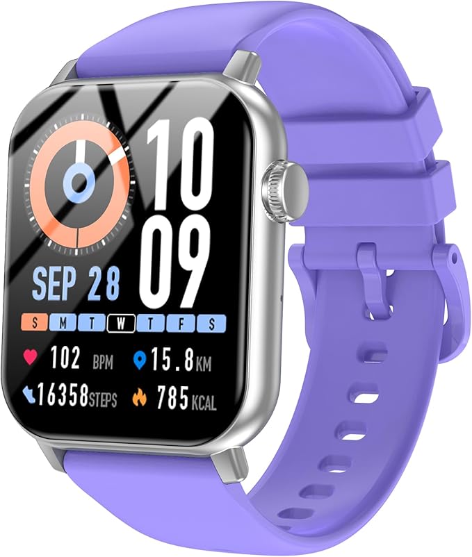 Smart Watches for Men Women, 1.83" HD Touchscreen with Bluetooth Calling, IP68 Waterproof Fitness Tracker, 120+ Sport Modes, 24/7 Heart Rate & Sleep Monitor, Compatible with iPhone Android (Purple)