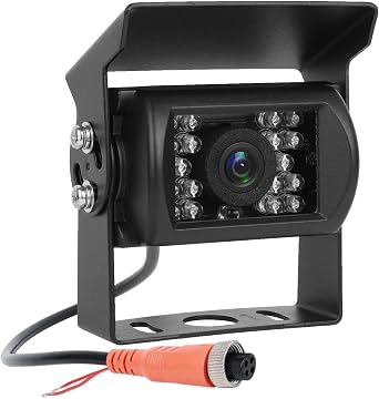 CAMECHO [AHD+CVBS] Bus Truck Vehicle Backup Cameras Wide View Angle IR Night Vision, Waterproof Reverse Camera with 4 Pin Aviation Connector for RV Camper/Truck/Trailer/Van (Without Guide Line)