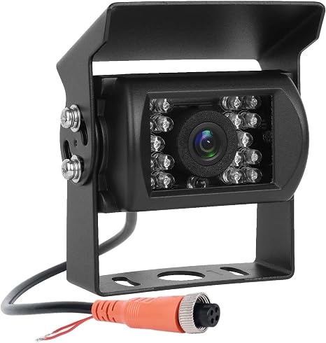 CAMECHO [AHD+CVBS] Bus Truck Vehicle Backup Cameras Wide View Angle IR Night Vision, Waterproof Reverse Camera with 4 Pin Aviation Connector for RV Camper/Truck/Trailer/Van (Without Guide Line)