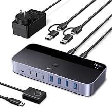 UGREEN 2-in 7-Out USB 3.2 Switch, 10 Gbps Switcher for A or C Computers Sharing All Devices(4 A+3 C) Keyboard Mouse Switch with Type C Converter Adapter,Power Adapter - Image 1