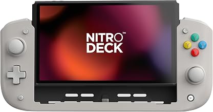 CRKD Nitro Deck - Professional Handheld Deck with Zero Stick Drift for Nintendo Switch and Switch OLED (PAL Grey - Nostalgia Collection) - Image 1