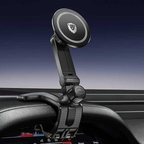 JunDa Universal 360-Degree Rotating Car Phone Holder, Multifunctional Dashboard Phone Mount with Clip for All Smartphones, Secure Flexible Grip for Car Dash & Rearview Mirror