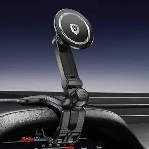 JunDa Universal 360-Degree Rotating Car Phone Holder, Multifunctional Dashboard Phone Mount with Clip for All Smartphones, Secure Flexible Grip for Car Dash & Rearview Mirror