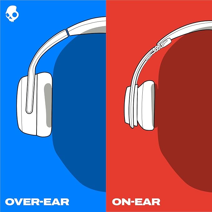 Skullcandy Grom Wired Headphones, Volume-Limiting Audio, Comfortable Over-Ear Fit, Foldable, Designed for Kids 6+, Convenient for Travel with 3.5mm AUX Plug, Built-in Microphone - Bone Seafoam