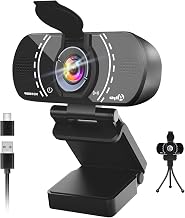Akyta 1080P PC Webcam, Plug and Play USB C Camera with Microphone/Privacy Cover/Stand/Adapter & Wide Angle 110°, Web Camera for Desktop Computer PC Mac Video Calling/Zoom Conference