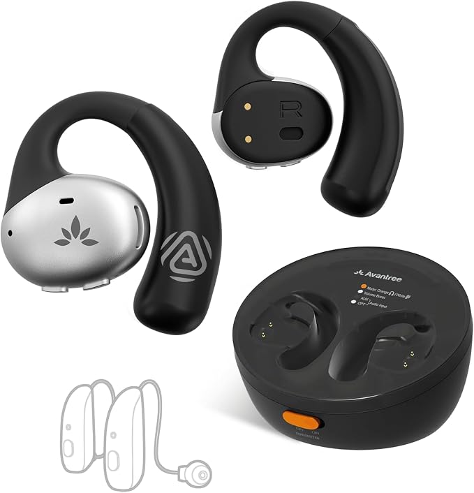 Avantree Medley Pebble 2 - Auracast TV Earbuds with Open-Ear Comfort