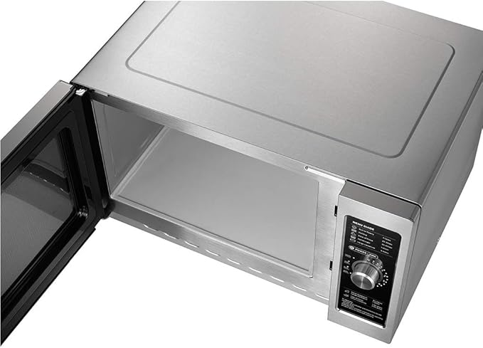Midea Equipment 1034N0A Countertop Commercial Microwave Oven with Dial, 1000W, Stainless Steel, 1.2 CuFt