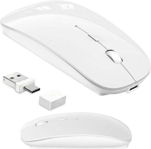 Wireless Mouse for MacBook Air/Pro & iPad, Anti-Sleep Activity Mode,White - Image 6