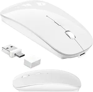 Wireless Mouse for MacBook Air/Pro & iPad, Anti-Sleep Activity Mode,White - Image 1