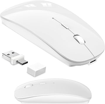 Wireless Mouse for MacBook Air/Pro & iPad, Anti-Sleep Activity Mode,White - Image 2
