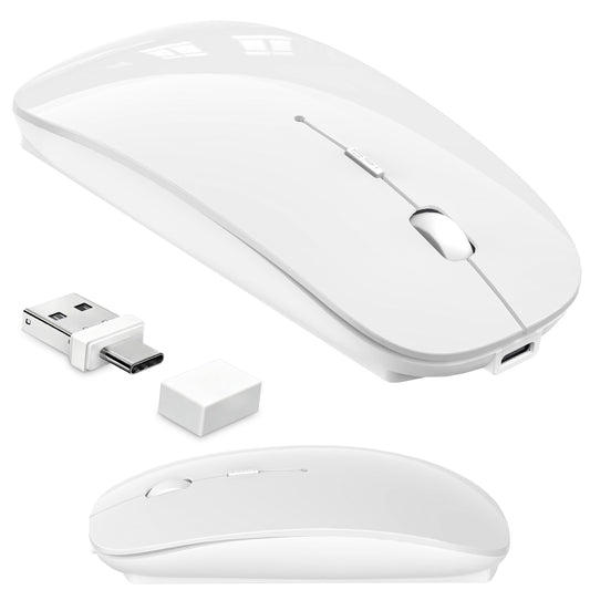 Wireless Mouse for MacBook Air/Pro & iPad, Anti-Sleep Activity Mode,White