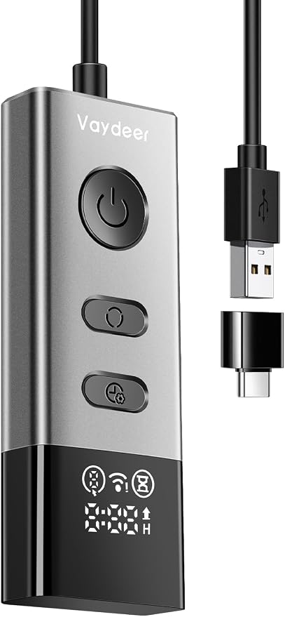 Vaydeer S5 Pro Mouse Jiggler with APP, Metal USB Mouse Mover with Remote Control and Timer Function,Simulate Movement to Prevent The Computer from Entering Sleep Mode,Plug-and-Play,Driver-Free