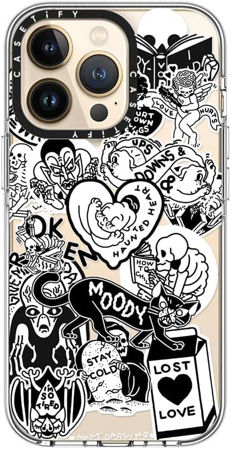 CASETiFY Clear iPhone 13 Pro Case [Not Yellowing / 6.6 ft. 3X Military Grade Drop Protection/Magsafe] - matt Darling Sticker Collage - Clear