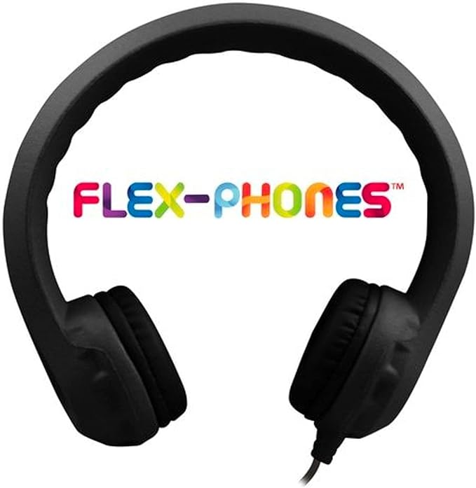 HamiltonBuhl Flex‑Phones Kids Foam Headphones 10‑Pack – Durable EVA Foam, Volume‑Limited 85 dB, Chew‑Resistant Dura‑Cord, Safe BPA‑Free Design for Classroom Use – Black