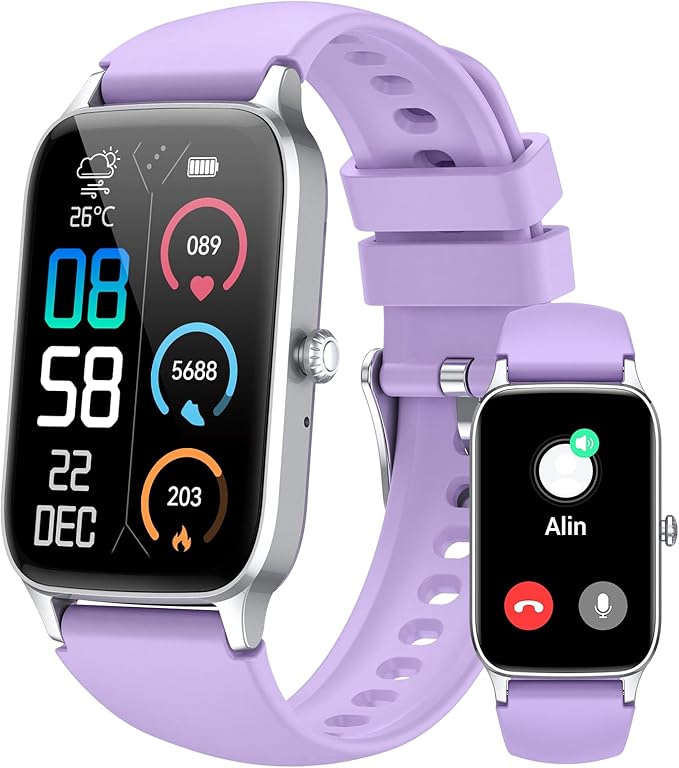 Smart Watch for Men Women, 1.57" Smartwatch(Answer/Make Call), 2025 NEW Fitness Tracker with Heart Rate/Sleep Monitor/Pedometer, IP68 Waterproof, 110 Sport Modes, Fitness Watch for Android iOS Purple