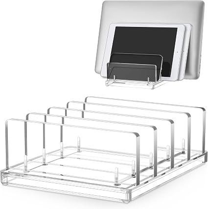 Chunful 4 Slot Adjustable Vertical Laptop Stand for Desk