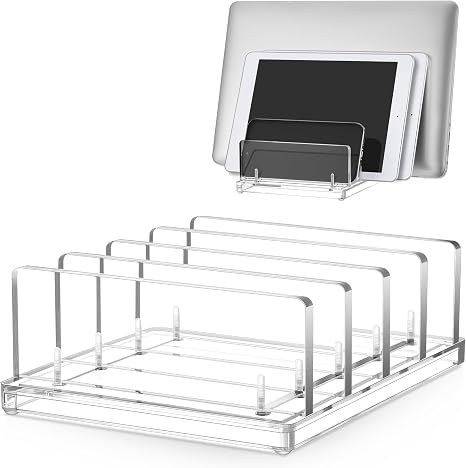Chunful 4 Slot Adjustable Vertical Laptop Stand for Desk