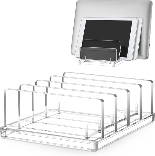 Chunful 4 Slot Adjustable Vertical Laptop Stand for Desk