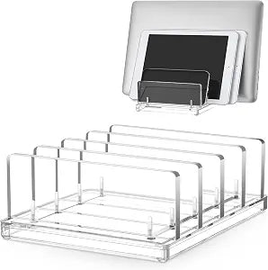 Chunful 4 Slot Adjustable Vertical Laptop Stand for Desk