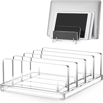 Chunful 4 Slot Adjustable Vertical Laptop Stand for Desk